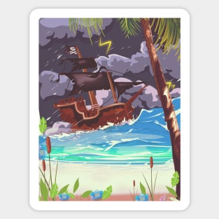 Pirate Ship in a Storm Sticker